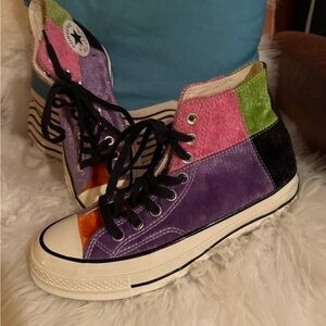 Patchwork High-Top Sneakers, like new